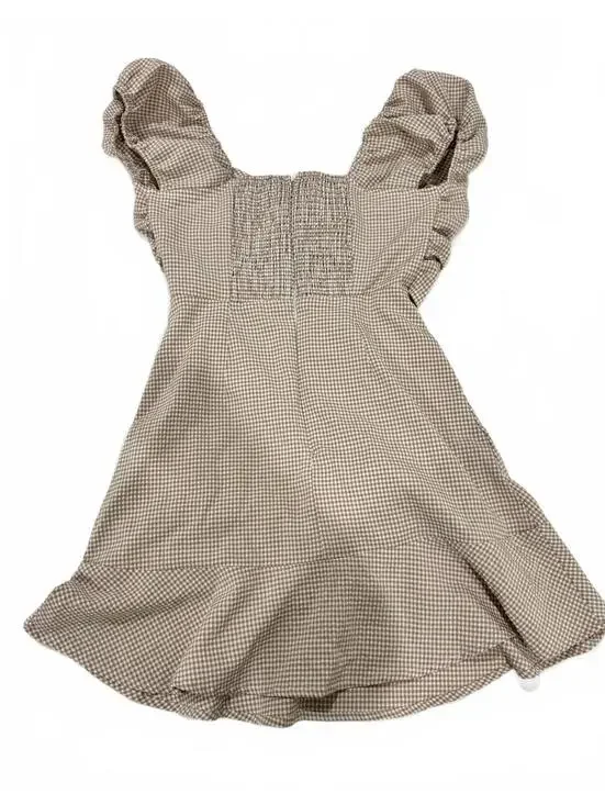 Altar’d State Pink Gingham Cut Out Tie Front Mini Dress Cottagecore Small - Picture 2 of 8